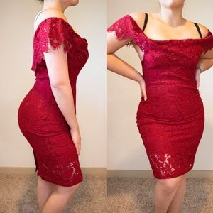 Off Shoulder Maroon Dress